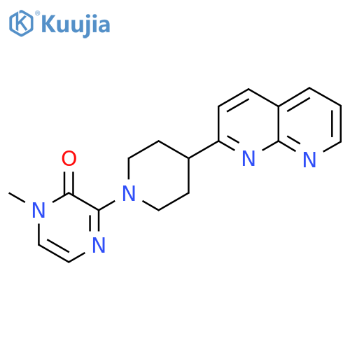1-Methyl-3-[4-(1,8-naphthyridin-2-yl)piperidin-1-yl]-1,2-dihydropyrazin-2-one structure