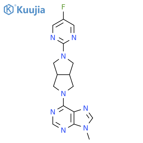 6-[5-(5-fluoropyrimidin-2-yl)-octahydropyrrolo[3,4-c]pyrrol-2-yl]-9-methyl-9H-purine structure