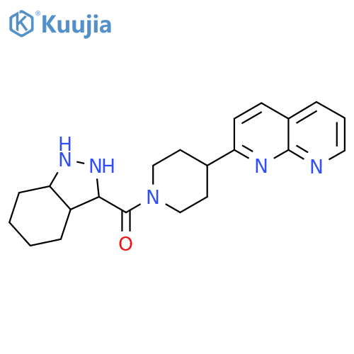 2-[1-(4,5,6,7-tetrahydro-1H-indazole-3-carbonyl)piperidin-4-yl]-1,8-naphthyridine structure