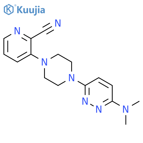 3-{4-[6-(dimethylamino)pyridazin-3-yl]piperazin-1-yl}pyridine-2-carbonitrile structure