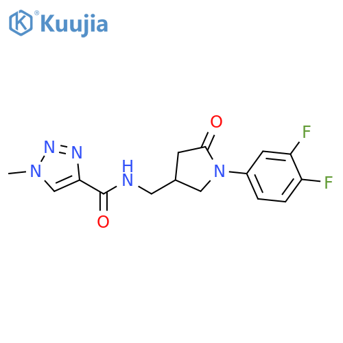 N-{[1-(3,4-difluorophenyl)-5-oxopyrrolidin-3-yl]methyl}-1-methyl-1H-1,2,3-triazole-4-carboxamide structure