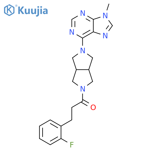 3-(2-fluorophenyl)-1-[5-(9-methyl-9H-purin-6-yl)-octahydropyrrolo[3,4-c]pyrrol-2-yl]propan-1-one structure