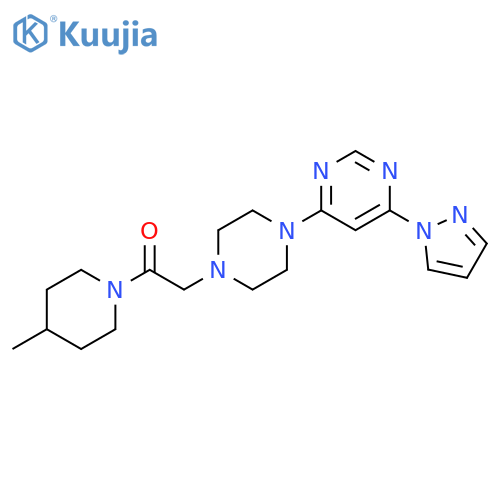 1-(4-methylpiperidin-1-yl)-2-{4-[6-(1H-pyrazol-1-yl)pyrimidin-4-yl]piperazin-1-yl}ethan-1-one structure