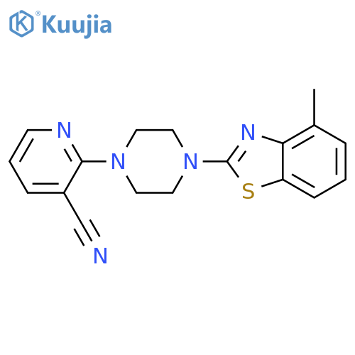 2-[4-(4-methyl-1,3-benzothiazol-2-yl)piperazin-1-yl]pyridine-3-carbonitrile structure