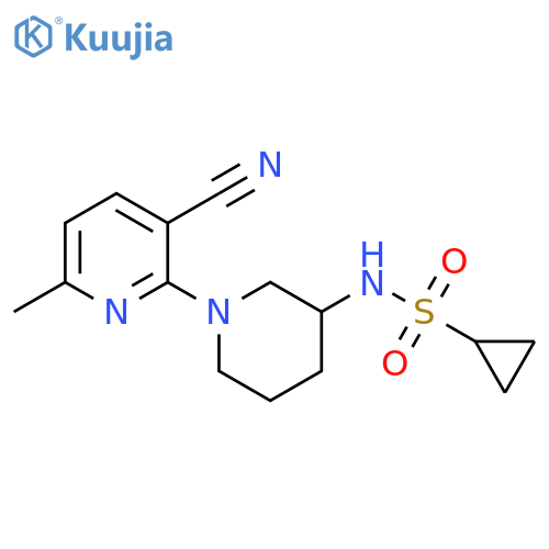 N-[1-(3-cyano-6-methylpyridin-2-yl)piperidin-3-yl]cyclopropanesulfonamide structure