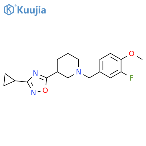 3-(3-Cyclopropyl-1,2,4-oxadiazol-5-yl)-1-[(3-fluoro-4-methoxyphenyl)methyl]piperidine structure