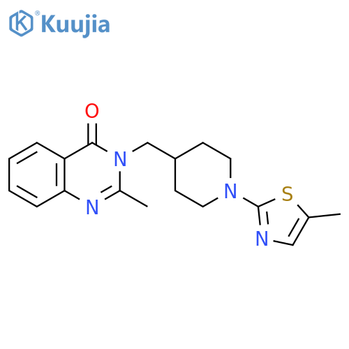 2-methyl-3-{[1-(5-methyl-1,3-thiazol-2-yl)piperidin-4-yl]methyl}-3,4-dihydroquinazolin-4-one structure