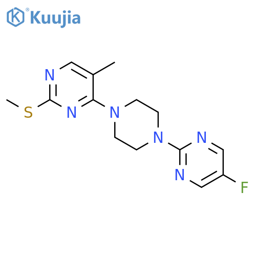 4-[4-(5-fluoropyrimidin-2-yl)piperazin-1-yl]-5-methyl-2-(methylsulfanyl)pyrimidine structure
