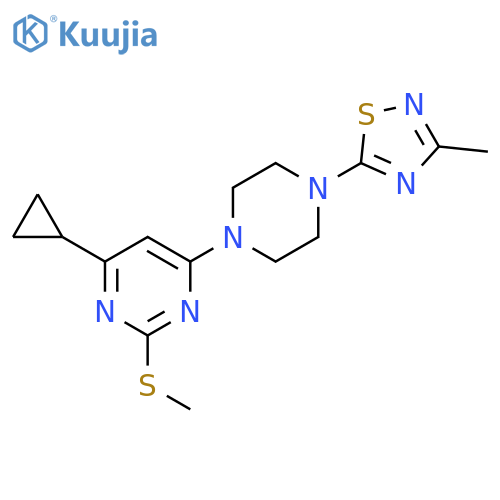 4-cyclopropyl-6-[4-(3-methyl-1,2,4-thiadiazol-5-yl)piperazin-1-yl]-2-(methylsulfanyl)pyrimidine structure