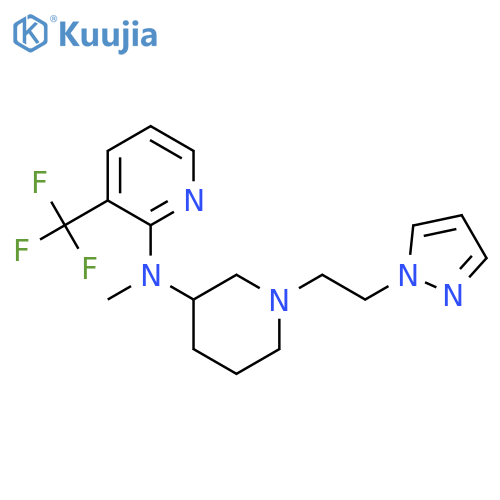 N-methyl-N-{1-[2-(1H-pyrazol-1-yl)ethyl]piperidin-3-yl}-3-(trifluoromethyl)pyridin-2-amine structure