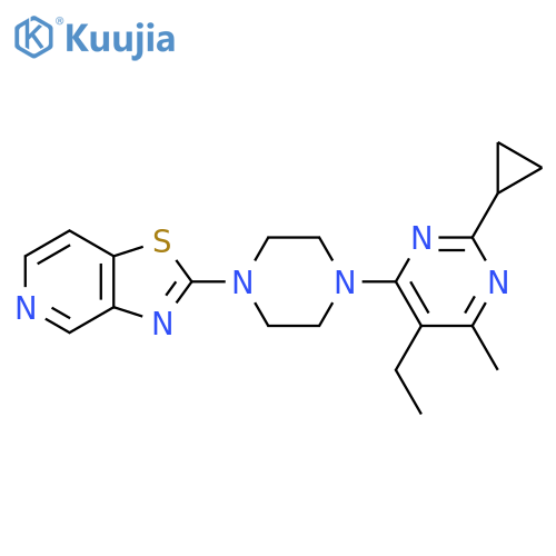 2-Cyclopropyl-5-ethyl-4-methyl-6-(4-{[1,3]thiazolo[4,5-c]pyridin-2-yl}piperazin-1-yl)pyrimidine structure