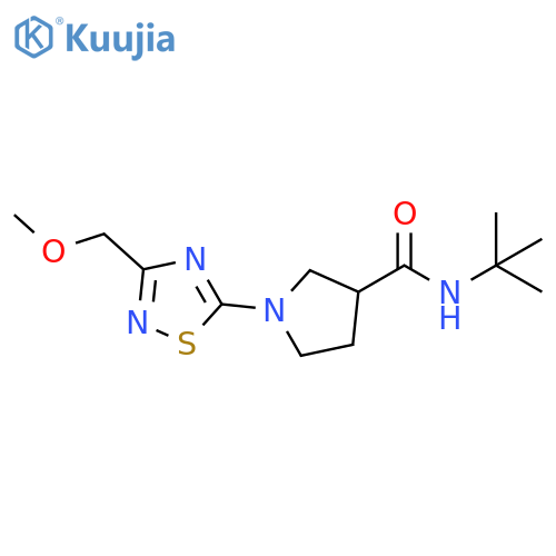N-tert-butyl-1-[3-(methoxymethyl)-1,2,4-thiadiazol-5-yl]pyrrolidine-3-carboxamide structure
