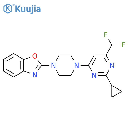 2-{4-[2-Cyclopropyl-6-(difluoromethyl)pyrimidin-4-yl]piperazin-1-yl}-1,3-benzoxazole structure