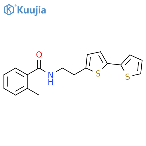 N-(2-{[2,2'-bithiophene]-5-yl}ethyl)-2-methylbenzamide structure