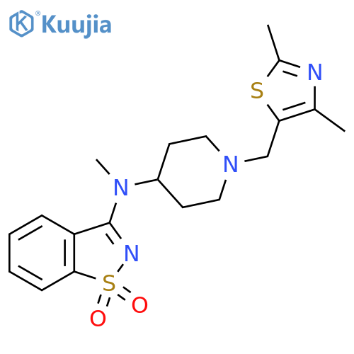 3-({1-(2,4-dimethyl-1,3-thiazol-5-yl)methylpiperidin-4-yl}(methyl)amino)-1,2-benzothiazole-1,1-dione structure