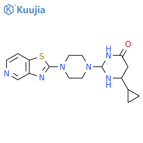 6-Cyclopropyl-2-(4-{[1,3]thiazolo[4,5-c]pyridin-2-yl}piperazin-1-yl)-3,4-dihydropyrimidin-4-one structure