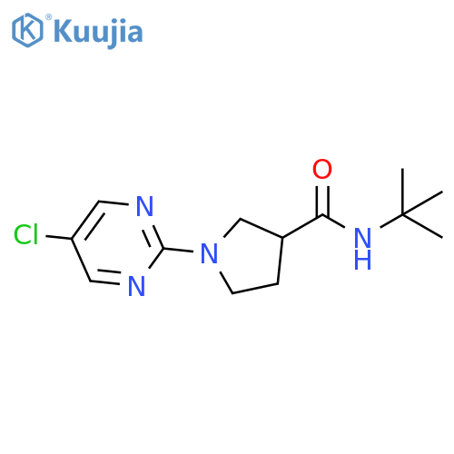 N-tert-butyl-1-(5-chloropyrimidin-2-yl)pyrrolidine-3-carboxamide structure