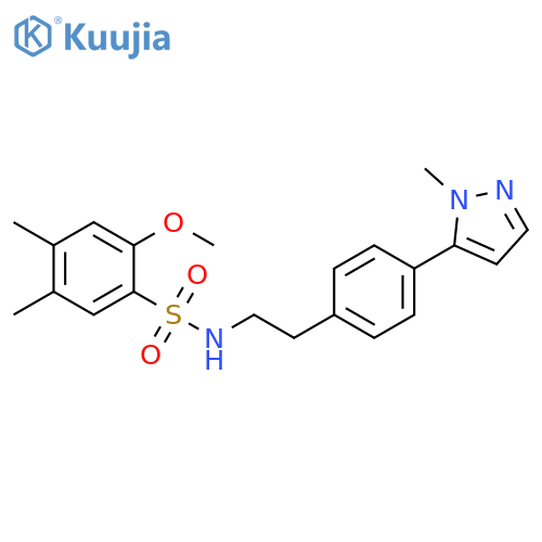 2-methoxy-4,5-dimethyl-N-{2-4-(1-methyl-1H-pyrazol-5-yl)phenylethyl}benzene-1-sulfonamide structure