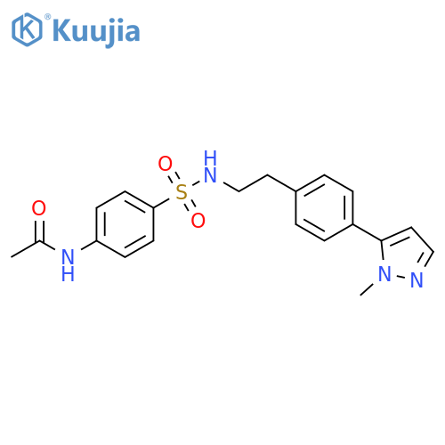 N-[4-({2-[4-(1-methyl-1H-pyrazol-5-yl)phenyl]ethyl}sulfamoyl)phenyl]acetamide structure