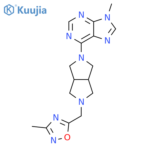 9-methyl-6-{5-[(3-methyl-1,2,4-oxadiazol-5-yl)methyl]-octahydropyrrolo[3,4-c]pyrrol-2-yl}-9H-purine structure
