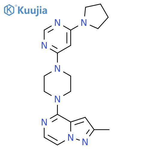 4-(4-{2-Methylpyrazolo[1,5-a]pyrazin-4-yl}piperazin-1-yl)-6-(pyrrolidin-1-yl)pyrimidine structure