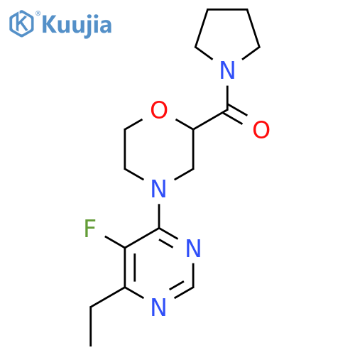 4-(6-Ethyl-5-fluoropyrimidin-4-yl)-2-(pyrrolidine-1-carbonyl)morpholine structure