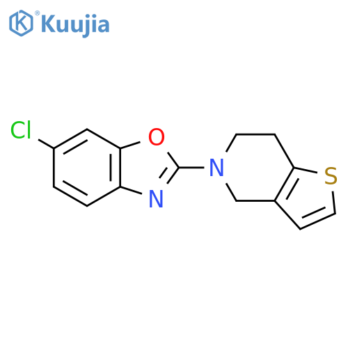 6-chloro-2-{4H,5H,6H,7H-thieno[3,2-c]pyridin-5-yl}-1,3-benzoxazole structure