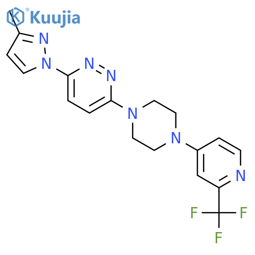 3-(3-methyl-1H-pyrazol-1-yl)-6-{4-[2-(trifluoromethyl)pyridin-4-yl]piperazin-1-yl}pyridazine structure
