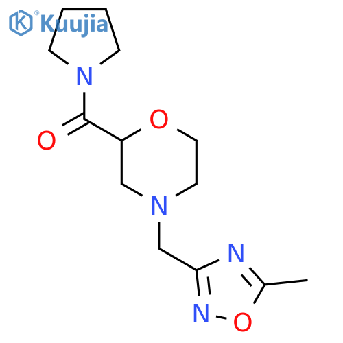 4-[(5-Methyl-1,2,4-oxadiazol-3-yl)methyl]-2-(pyrrolidine-1-carbonyl)morpholine structure