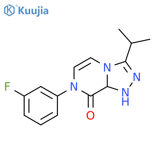 7-(3-fluorophenyl)-3-(propan-2-yl)-7H,8H-[1,2,4]triazolo[4,3-a]pyrazin-8-one structure