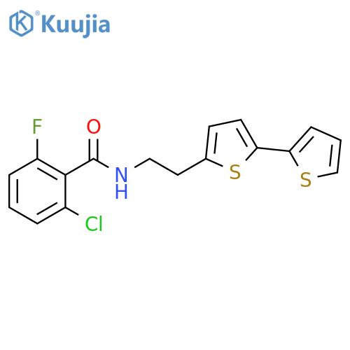 N-(2-{[2,2'-bithiophene]-5-yl}ethyl)-2-chloro-6-fluorobenzamide structure