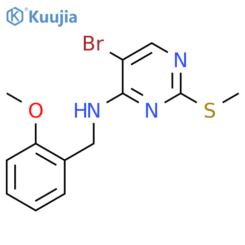 5-bromo-N-[(2-methoxyphenyl)methyl]-2-(methylsulfanyl)pyrimidin-4-amine structure