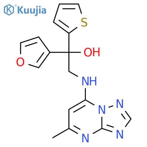 1-(Furan-3-yl)-2-({5-methyl-[1,2,4]triazolo[1,5-a]pyrimidin-7-yl}amino)-1-(thiophen-2-yl)ethan-1-ol structure