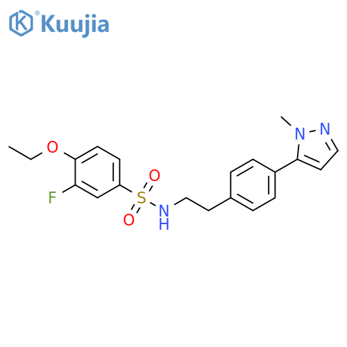 4-ethoxy-3-fluoro-N-{2-[4-(1-methyl-1H-pyrazol-5-yl)phenyl]ethyl}benzene-1-sulfonamide structure