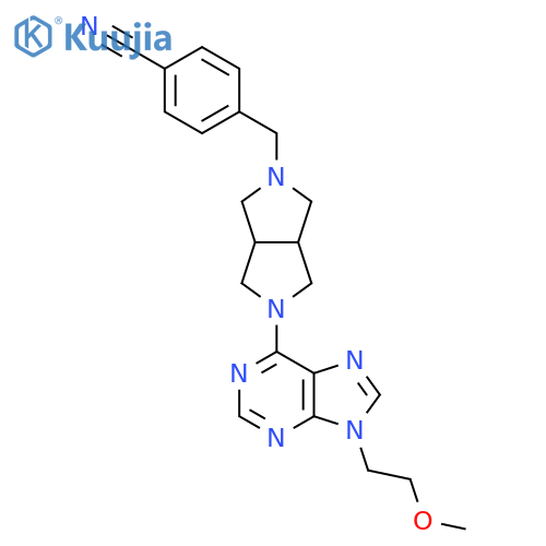 4-({5-[9-(2-methoxyethyl)-9H-purin-6-yl]-octahydropyrrolo[3,4-c]pyrrol-2-yl}methyl)benzonitrile structure