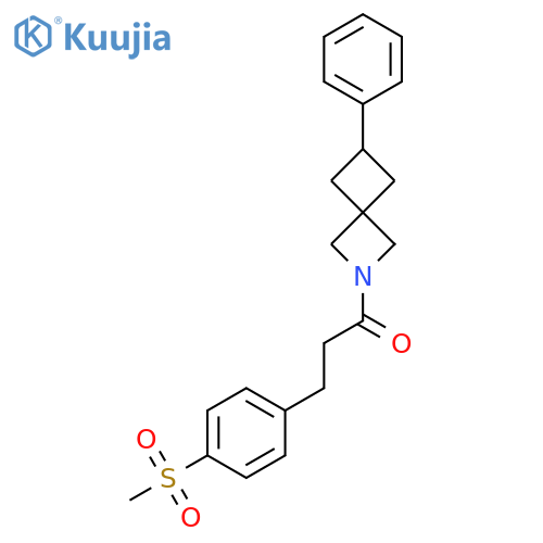 3-(4-Methanesulfonylphenyl)-1-{6-phenyl-2-azaspiro[3.3]heptan-2-yl}propan-1-one structure