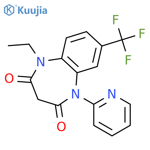 1H-1,5-Benzodiazepine-2,4(3H,5H)-dione,1-ethyl-5-(2-pyridinyl)-7-(trifluoromethyl)- structure