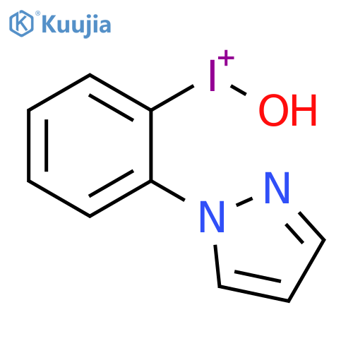 Hydroxy[2-(1H-pyrazol-1-yl)phenyl]iodonium structure
