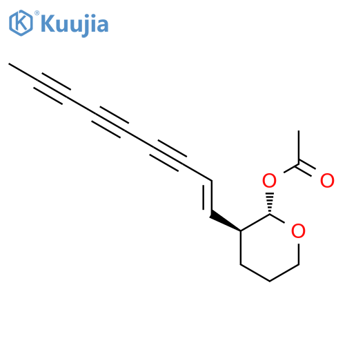 2H-Pyran-3-ol,tetrahydro-2-[(1E)-1-nonene-3,5,7-triynyl]-, acetate, (2S,3R)- (9CI) structure