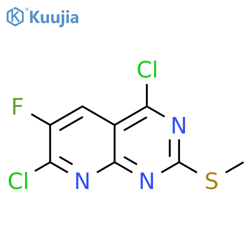 4,7-dichloro-6-fluoro-2-methylsulfanyl-pyrido[2,3-d]pyrimidine structure