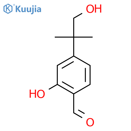 2-hydroxy-4-(1-hydroxy-2-methylpropan-2-yl)benzaldehyde structure