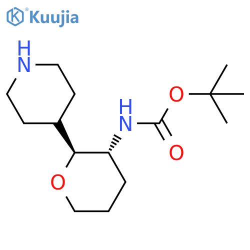 rac-tert-butyl N-(2R,3S)-2-(piperidin-4-yl)oxan-3-ylcarbamate structure