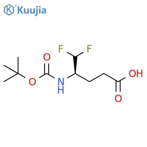Pentanoic acid, 4-[[(1,1-dimethylethoxy)carbonyl]amino]-5,5-difluoro-, (4R)- structure