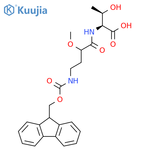 (2S,3R)-2-4-({(9H-fluoren-9-yl)methoxycarbonyl}amino)-2-methoxybutanamido-3-hydroxybutanoic acid structure