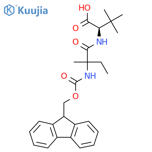 (2R)-2-2-({(9H-fluoren-9-yl)methoxycarbonyl}amino)-2-methylbutanamido-3,3-dimethylbutanoic acid structure