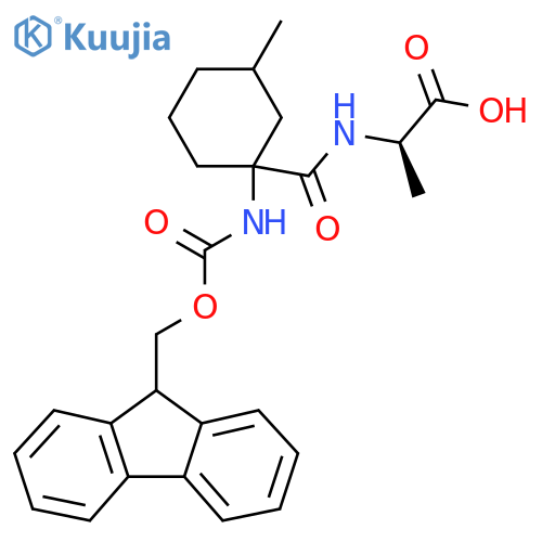 (2R)-2-{1-({(9H-fluoren-9-yl)methoxycarbonyl}amino)-3-methylcyclohexylformamido}propanoic acid structure