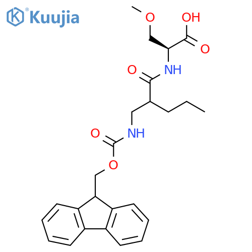 (2S)-2-{2-({(9H-fluoren-9-yl)methoxycarbonyl}amino)methylpentanamido}-3-methoxypropanoic acid structure