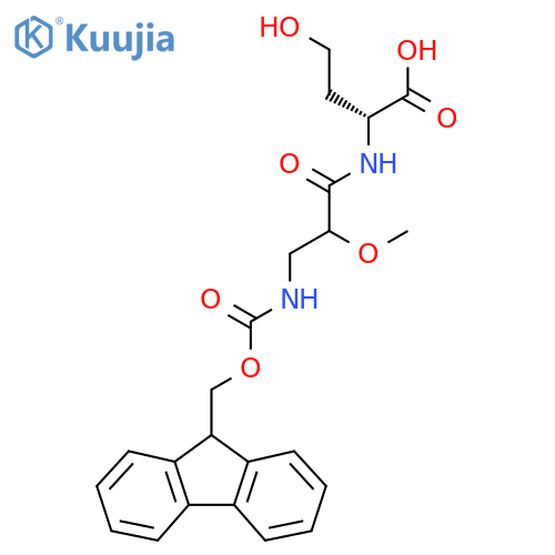 (2R)-2-3-({(9H-fluoren-9-yl)methoxycarbonyl}amino)-2-methoxypropanamido-4-hydroxybutanoic acid structure