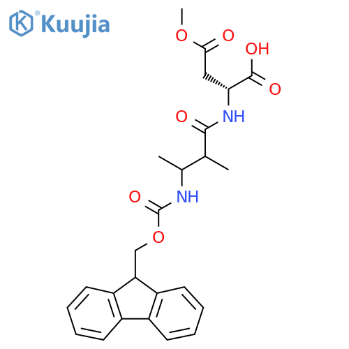 (2R)-2-3-({(9H-fluoren-9-yl)methoxycarbonyl}amino)-2-methylbutanamido-4-methoxy-4-oxobutanoic acid structure