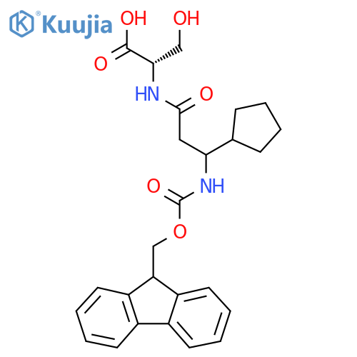 (2S)-2-3-cyclopentyl-3-({(9H-fluoren-9-yl)methoxycarbonyl}amino)propanamido-3-hydroxypropanoic acid structure